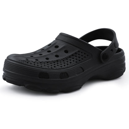 Kidmi New Men's Clogs Sandals Deep Heel Men Flat Sandals Summer Holes Waterproof Home Sandals Outdoor Antiskid Sole Beach Slides