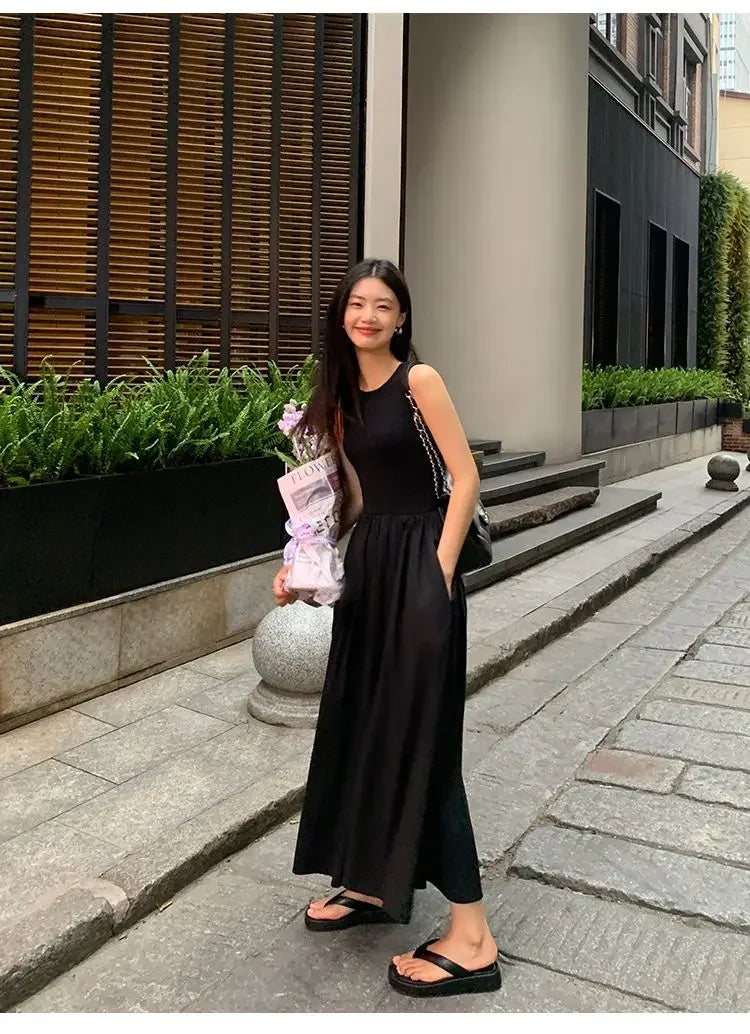 New Vintage Black Midi Dress