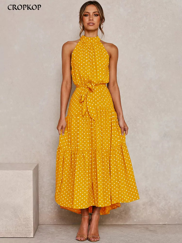 Summer Long Dress Polka Dot Casual Dress