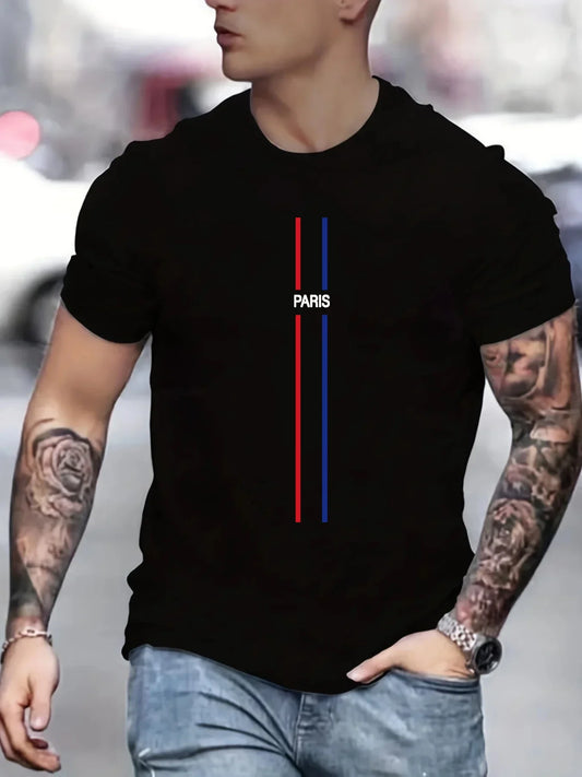 Paris Theme Pattern Print Men's T-Shirt