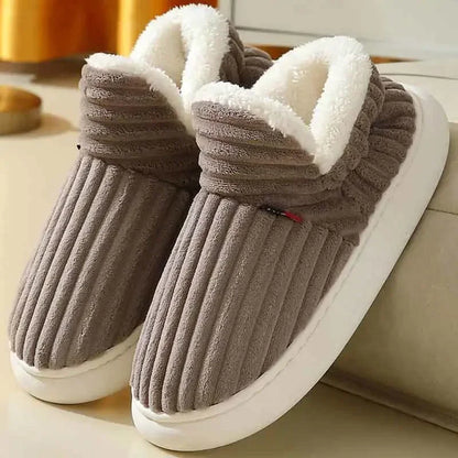 Women Winter Slippers Warm Plush Slip-on Couples Home Cotton Shoes Non-Slip Comfortable Flats Man Soft Faux Fur Boots