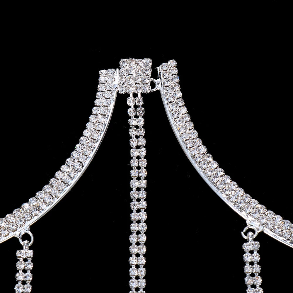 Long Tassel Crystal Chest Harness Chain