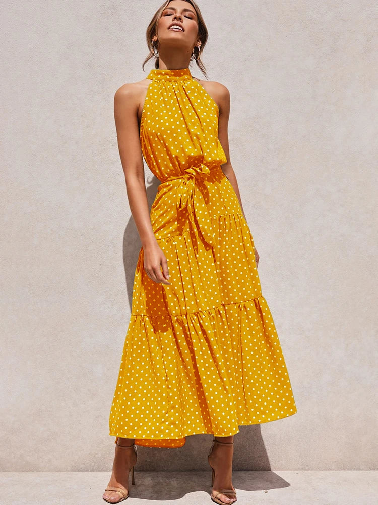 Summer Long Dress Polka Dot Casual Dress