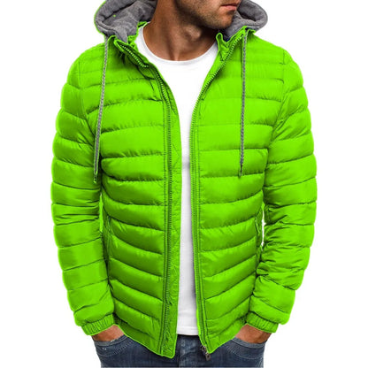 New Autumn and Winter Men's Parka Hooded Cotton Coat