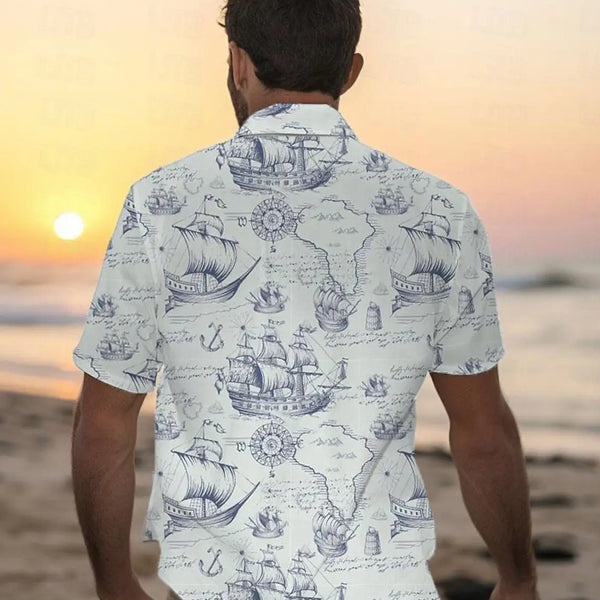 Graffiti Map Casual Men's Resort Hawaiian Shirt