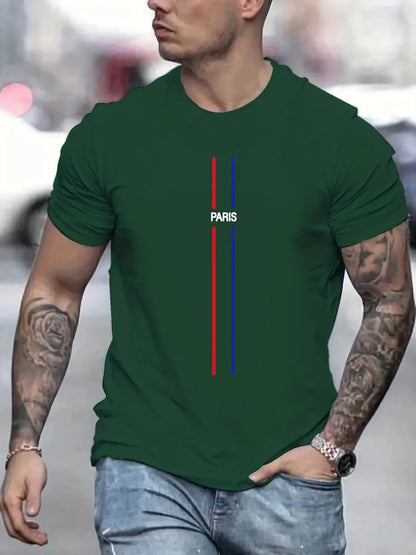 Paris Theme Pattern Print Men's T-Shirt