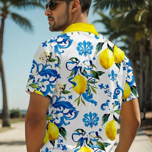 Lemon Tropical Men's Resort Hawaiian 3D Printed Shirt