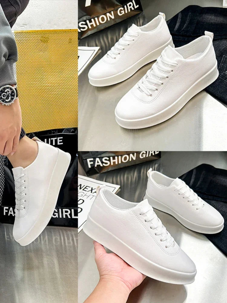 Spring and Autumn Men Leather Sneakers