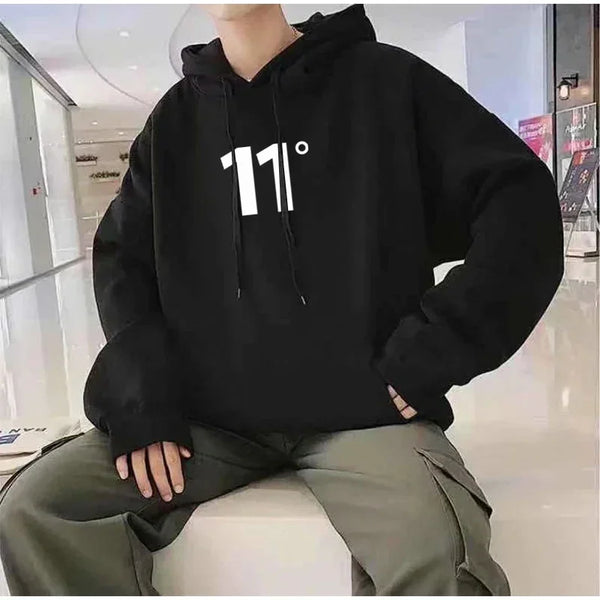 Men's Autumn Winter Long Sleeve Printed Hooded Sweatshirt