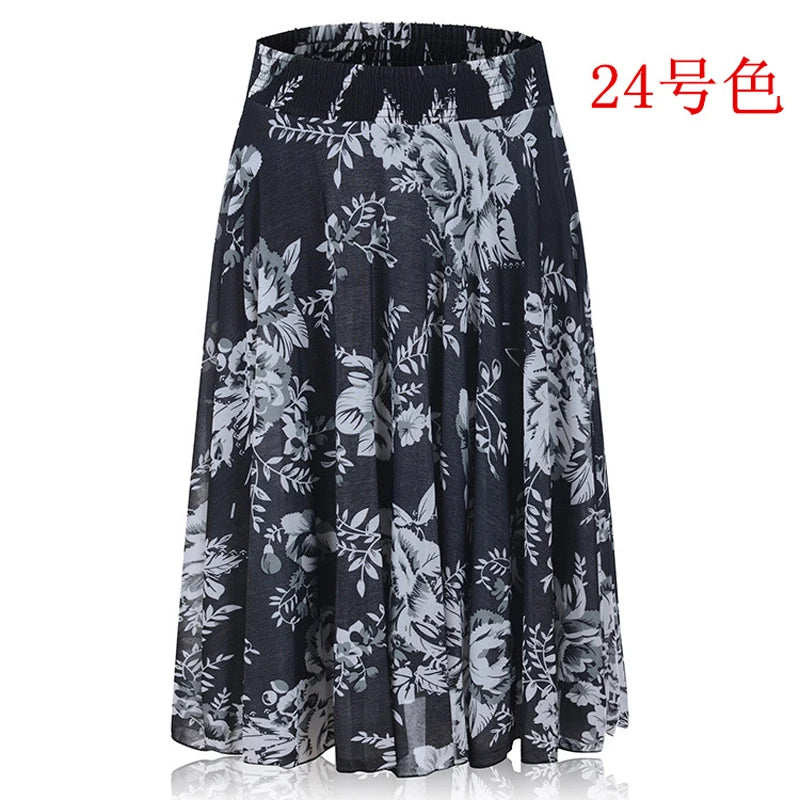 2024 Fall Polka Dot Flower Pleated Skirt