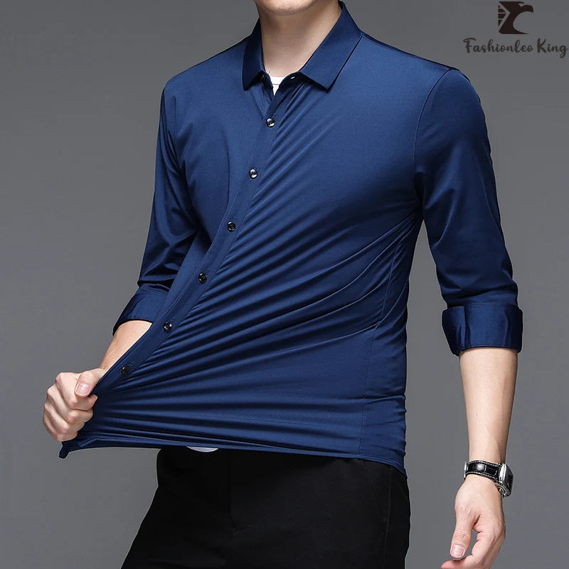 Classic Men’s High Elastic Smart Casual Shirt