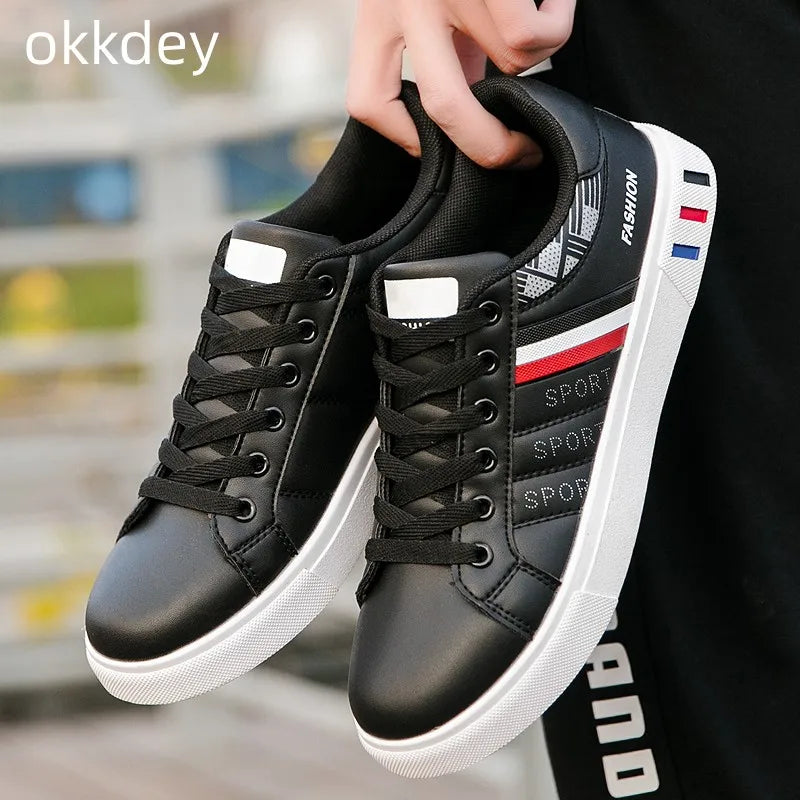 Men's Leather Vulcanized Sneakers