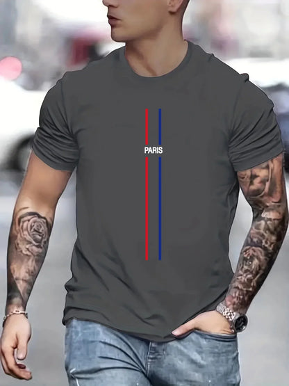 Paris Theme Pattern Print Men's T-Shirt