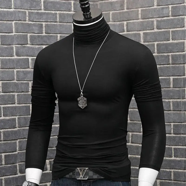 Luxury Men's Casual Turtleneck T-Shirt