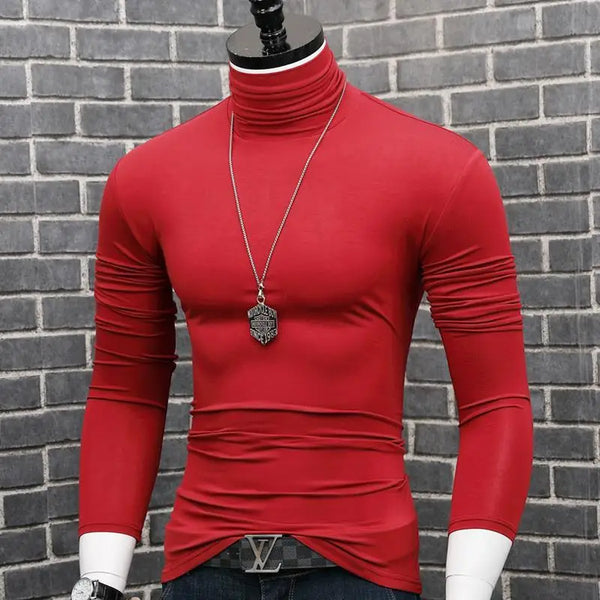 Luxury Men's Casual Turtleneck T-Shirt