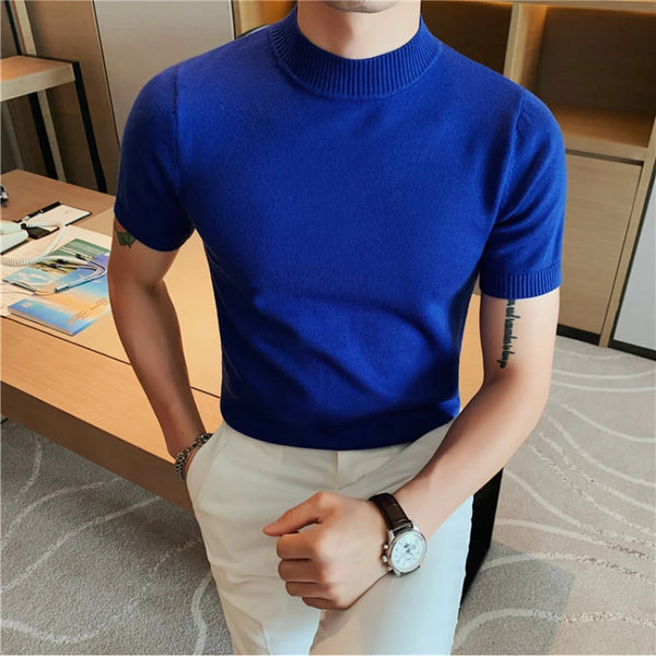 Spring Summer Half Turtleneck Knitted Jumpers T-Shirts