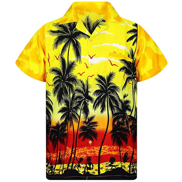 Palm Tree Printed Hawaiian Shirt