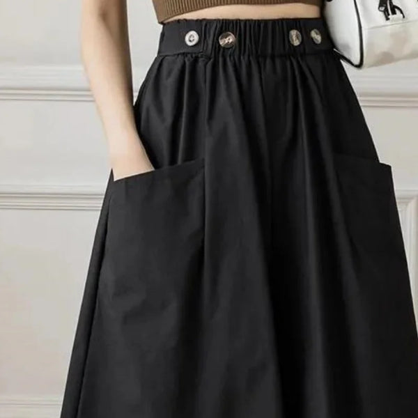 Loose High Elastic Waist Pleat Wide Leg Shorts