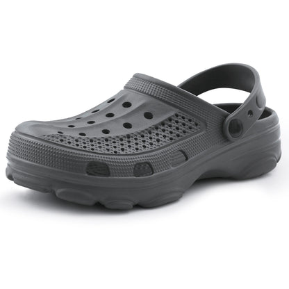 Kidmi New Men's Clogs Sandals Deep Heel Men Flat Sandals Summer Holes Waterproof Home Sandals Outdoor Antiskid Sole Beach Slides