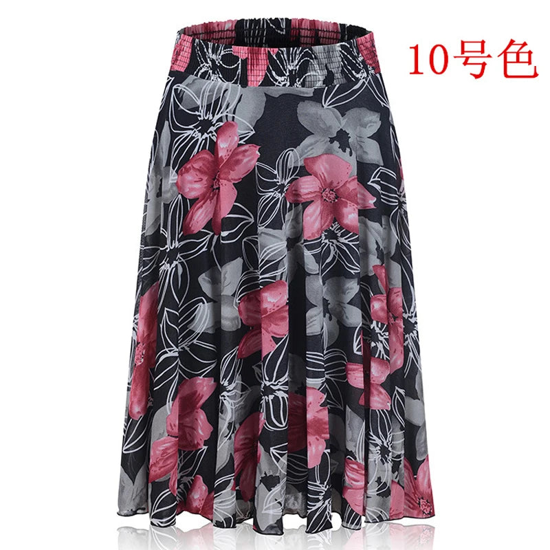 2024 Fall Polka Dot Flower Pleated Skirt