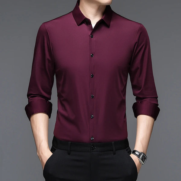 Classic Men’s High Elastic Smart Casual Shirt