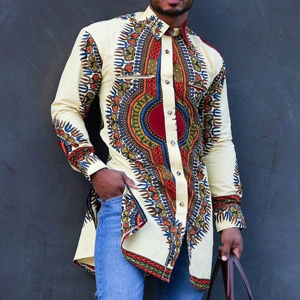 Dashiki African Men's Long Sleeve Shirt