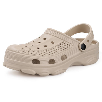 Kidmi New Men's Clogs Sandals Deep Heel Men Flat Sandals Summer Holes Waterproof Home Sandals Outdoor Antiskid Sole Beach Slides