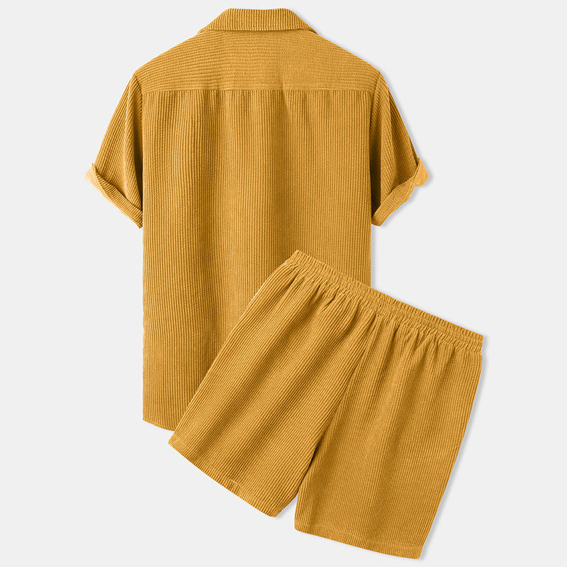 LightUp Casual Corduroy Shirt Set